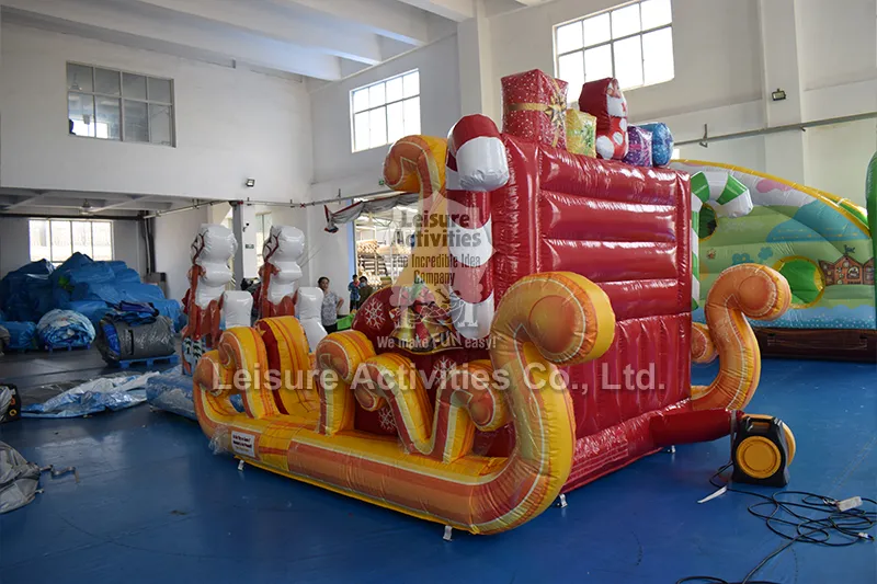 Inflatable Santa Sleigh Selfie With Reindeer